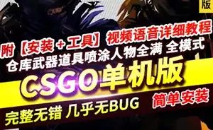 CSGO单机版第2版 AI机器人假人练习赛全武器皮肤道具 网游单机