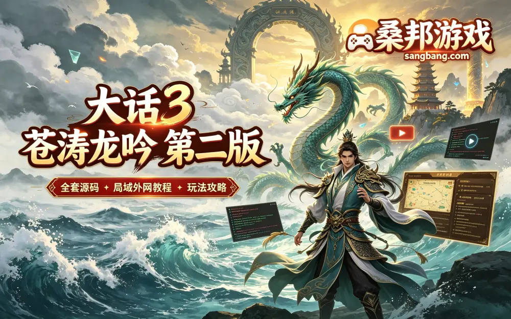 大话3网单 阿飞大话西游3网游单机版 苍涛龙吟 第二版 带局域外网架设教程+玩法攻略+全套源码